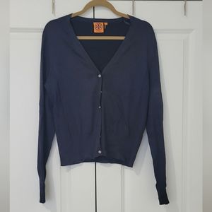 Tory Burch Size L Navy Cardigan